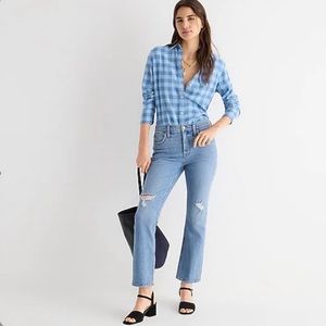 NWT J. Crew Demi-Boot Crop Jean in Rocky Shore Wash / 27